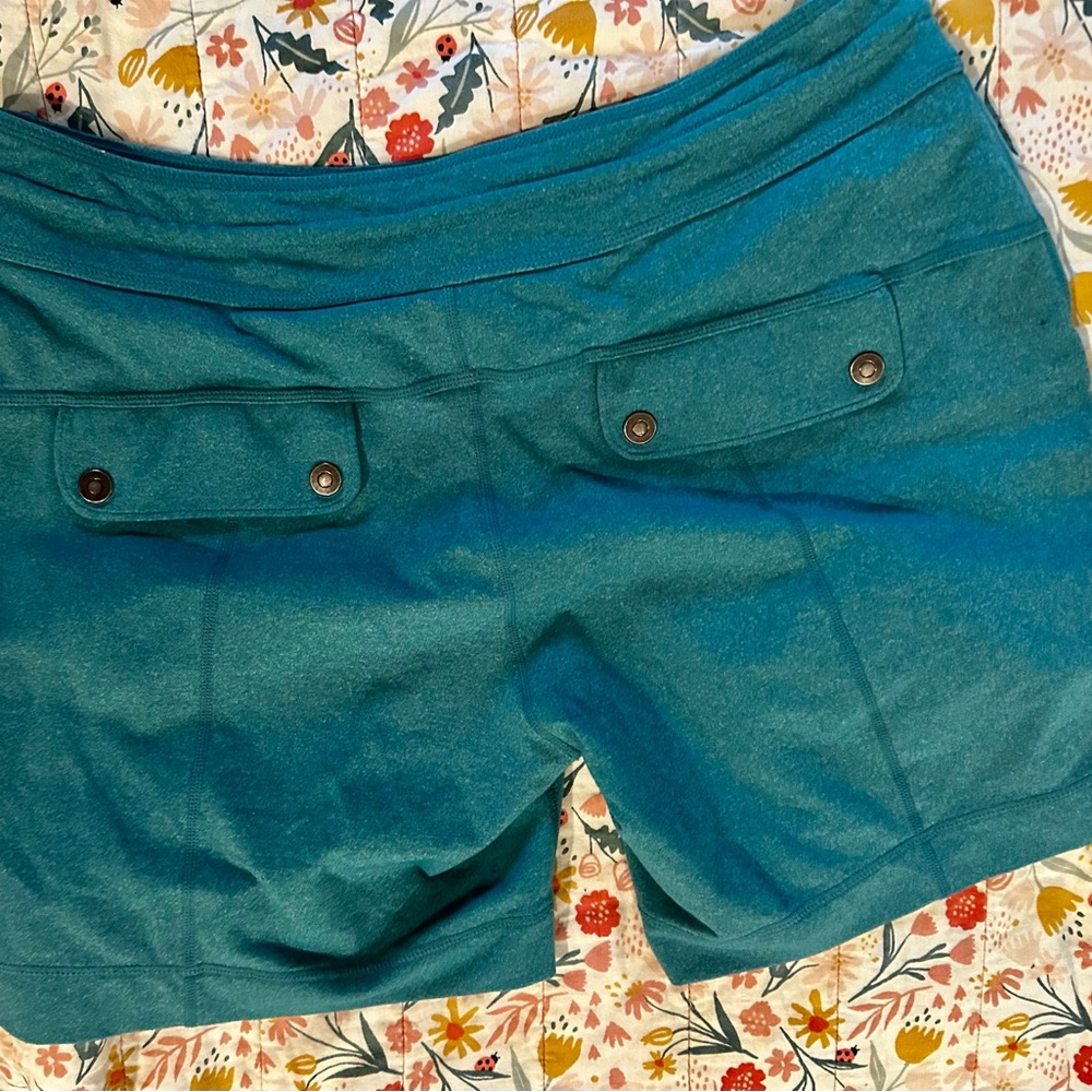 Title Nine Teal Drawstring Active Shorts - Picture 2 of 3